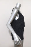 Joie Top Bessie Dark Gray Snakeskin Print Silk Size Small Ruffled Tank available at CelebrityOwned.com img_4