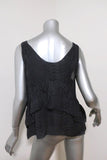 Joie Top Bessie Dark Gray Snakeskin Print Silk Size Small Ruffled Tank available at CelebrityOwned.com img_5