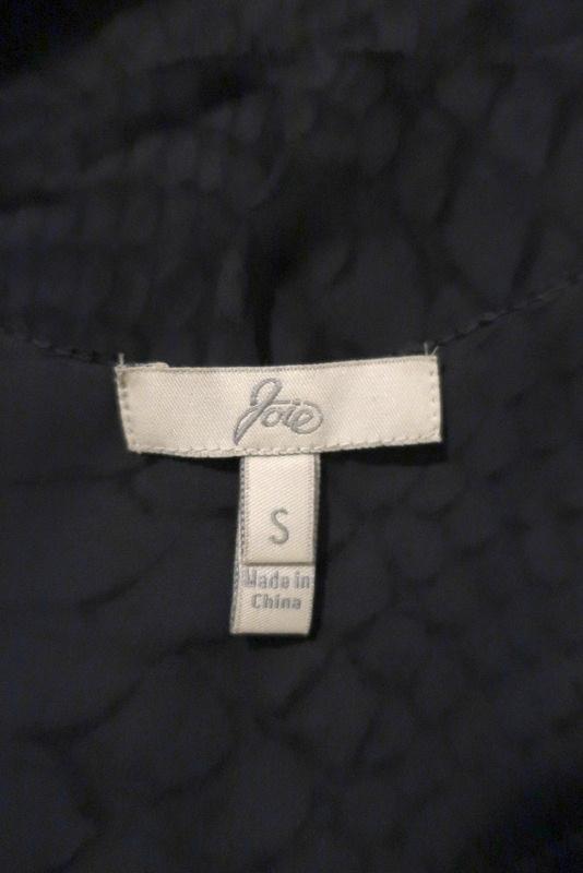 Joie Top Bessie Dark Gray Snakeskin Print Silk Size Small Ruffled Tank available at CelebrityOwned.com img_6