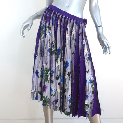 Jonathan Cohen Rickie Skirt Purple Printed Paneled Silk Size Medium available at CelebrityOwned.com img_1