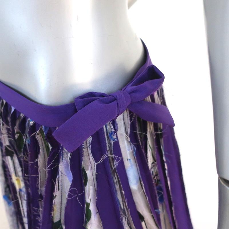 Jonathan Cohen Rickie Skirt Purple Printed Paneled Silk Size Medium available at CelebrityOwned.com img_3