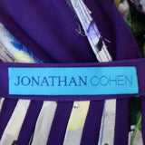 Jonathan Cohen Rickie Skirt Purple Printed Paneled Silk Size Medium available at CelebrityOwned.com img_6