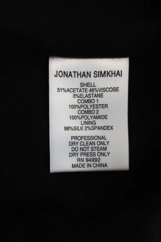 Jonathan Simkhai Cold Shoulder Dress Black/Navy Embroidered Crepe Size 6 available at CelebrityOwned.com img_9