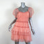 Jonathan Simkhai Mini Dress Delilah Pink Tiered Floral Print Tulle Size 2