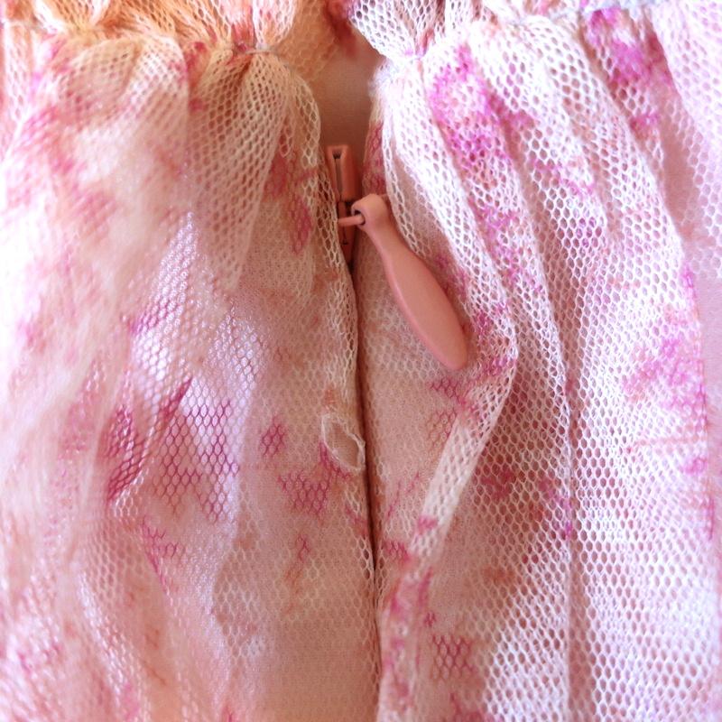 Jonathan Simkhai Mini Dress Delilah Pink Tiered Floral Print Tulle Size 2 available at CelebrityOwned.com img_6