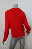 Jonathan Simkhai Ring-Embellished Sweater Red Wool Size Medium Crewneck Pullover available at CelebrityOwned.com img_6