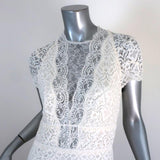 Jonathan Simkhai Tiered Lace Midi Dress White Size 8 Short Sleeve available at CelebrityOwned.com img_3