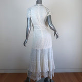 Jonathan Simkhai Tiered Lace Midi Dress White Size 8 Short Sleeve available at CelebrityOwned.com img_5
