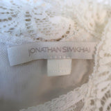 Jonathan Simkhai Tiered Lace Midi Dress White Size 8 Short Sleeve available at CelebrityOwned.com img_6