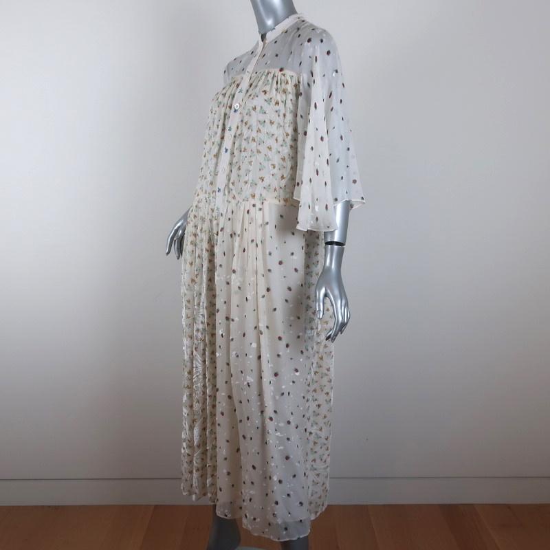 Joseph Midi Dress Morrisson White Mixed Floral Print Size 36 Flutter Sleeve available at CelebrityOwned.com img_2
