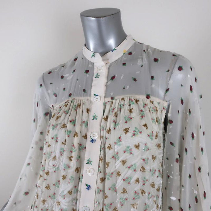 Joseph Midi Dress Morrisson White Mixed Floral Print Size 36 Flutter Sleeve available at CelebrityOwned.com img_3