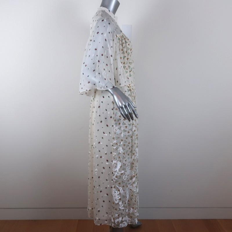 Joseph Midi Dress Morrisson White Mixed Floral Print Size 36 Flutter Sleeve available at CelebrityOwned.com img_5