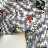 KENZO Button Down Shirt Printed White/Gray Checked Cotton Size Small available at CelebrityOwned.com img_7