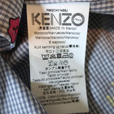 KENZO Button Down Shirt Printed White/Gray Checked Cotton Size Small available at CelebrityOwned.com img_9