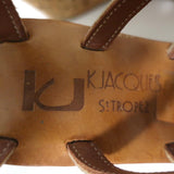 K.Jacques Gladiator Cork Platform Wedge Sandals Bronze Metallic Suede Size 37 available at CelebrityOwned.com img_9