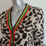 KULE The Cat Cardigan Leopard Print Wool Blend Size Small V-Neck Sweater available at CelebrityOwned.com img_2