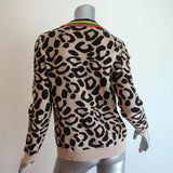 KULE The Cat Cardigan Leopard Print Wool Blend Size Small V-Neck Sweater available at CelebrityOwned.com img_5