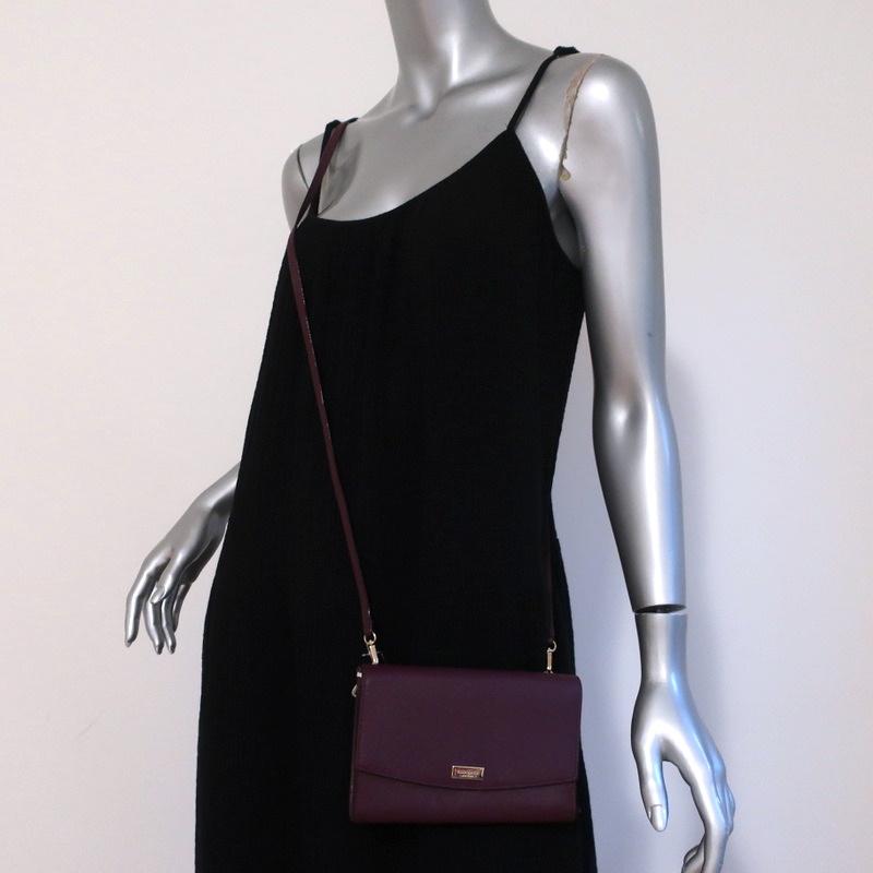 Kate Spade Laurel Way Winni Crossbody Bag Deep Plum Leather Clutch Wallet New