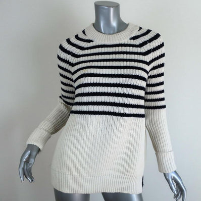 Kate Spade Sweater Aura White/Navy Striped Size Extra Small Side-Zip Pullover available at CelebrityOwned.com img_1