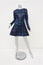 Kenzo Neon Plaid Dress Black/Blue Double Twill Size 38 Long Sleeve Mini