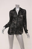 L'Agence Blouse Nina Dark Brown Leopard Velvet Burnout Top Size Extra Small available at CelebrityOwned.com img_1