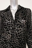 L'Agence Blouse Nina Dark Brown Leopard Velvet Burnout Top Size Extra Small available at CelebrityOwned.com img_3