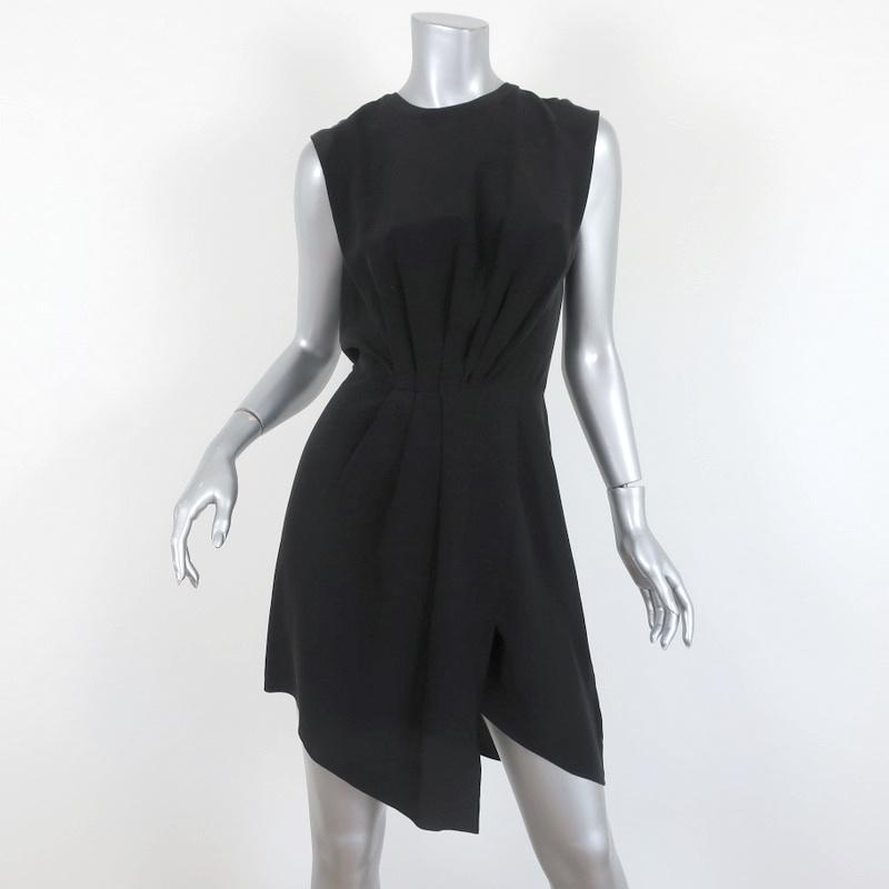 L'Agence Dress Cipriana Black Pleated Silk Size 4 Sleeveless Asymmetrical Mini available at CelebrityOwned.com img_1