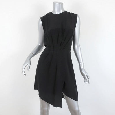 L'Agence Dress Cipriana Black Pleated Silk Size 4 Sleeveless Asymmetrical Mini available at CelebrityOwned.com img_1