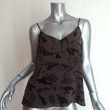 L’Agence Jane Camisole Brown Camouflage Print Silk Tank Top Size Extra Small available at CelebrityOwned.com img_1
