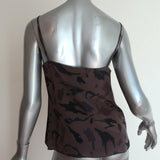L’Agence Jane Camisole Brown Camouflage Print Silk Tank Top Size Extra Small available at CelebrityOwned.com img_4