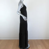 L'Agence Tiered Maxi Dress Abby Black Lace-Trim Washed Silk Size 2 available at CelebrityOwned.com img_4