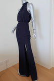 LIKELY Cameron Gown Navy Georgette Size 2 Blouson Halter Maxi Dress NEW available at CelebrityOwned.com img_4