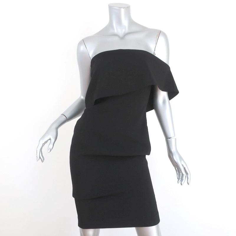 LIKELY Strapless Dress Driggs Black Ruffled Crepe Size 2 available at CelebrityOwned.com img_1