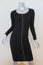 LNA Dress Tori Black Stretch Ribbed Knit Size Small Long Sleeve Snap-Front