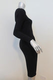 LNA Dress Tori Black Stretch Ribbed Knit Size Small Long Sleeve Snap-Front available at CelebrityOwned.com img_2