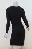 LNA Dress Tori Black Stretch Ribbed Knit Size Small Long Sleeve Snap-Front available at CelebrityOwned.com img_6