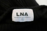 LNA Dress Tori Black Stretch Ribbed Knit Size Small Long Sleeve Snap-Front available at CelebrityOwned.com img_7