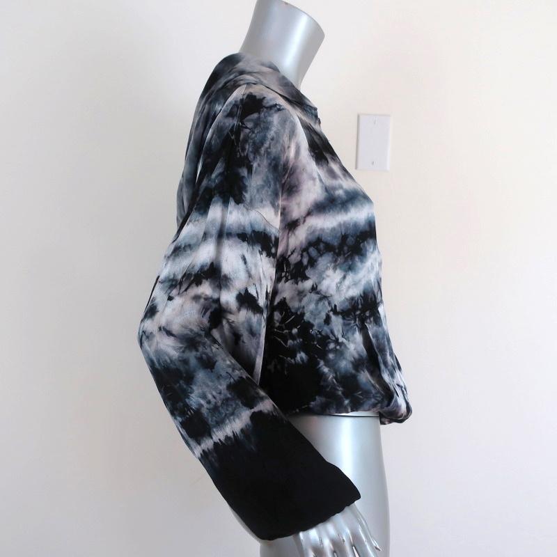 Lanston Tie Dye Zip Hoodie Sweatshirt Jaidyn Black/Gray Size Small NEW available at CelebrityOwned.com img_3