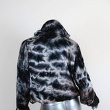 Lanston Tie Dye Zip Hoodie Sweatshirt Jaidyn Black/Gray Size Small NEW available at CelebrityOwned.com img_5