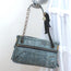 Lanvin Amalia Shoulder Bag Blue Snakeskin Chain Strap Medium Crossbody