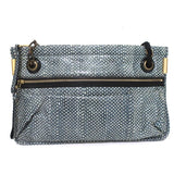 Lanvin Amalia Shoulder Bag Blue Snakeskin Chain Strap Medium Crossbody available at CelebrityOwned.com img_3