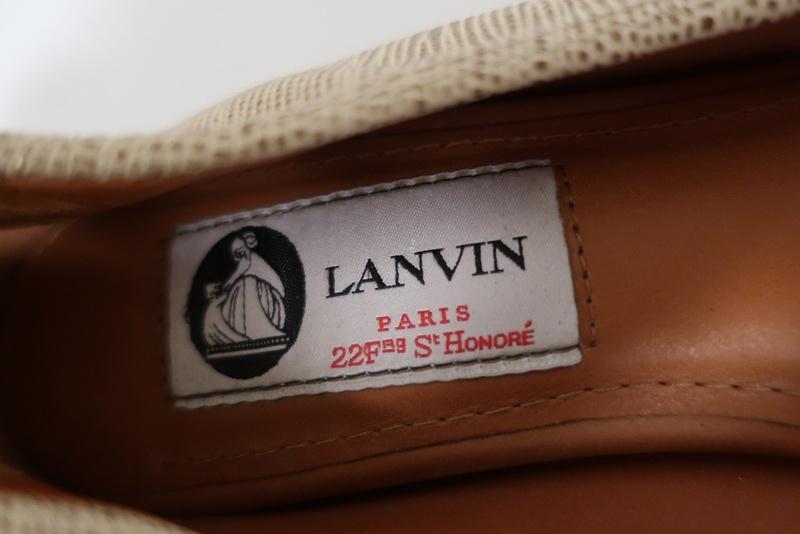 Lanvin Ballet Flats Cream/Gold Lizard-Embossed Leather Size 38.5 available at CelebrityOwned.com img_10