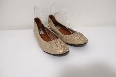 Lanvin Ballet Flats Cream/Gold Lizard-Embossed Leather Size 38.5 available at CelebrityOwned.com img_1