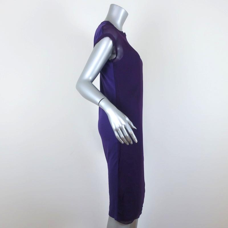 Lanvin Dress Purple Chiffon &amp; Jersey Size Extra Small Short Sleeve Shift available at CelebrityOwned.com img_4
