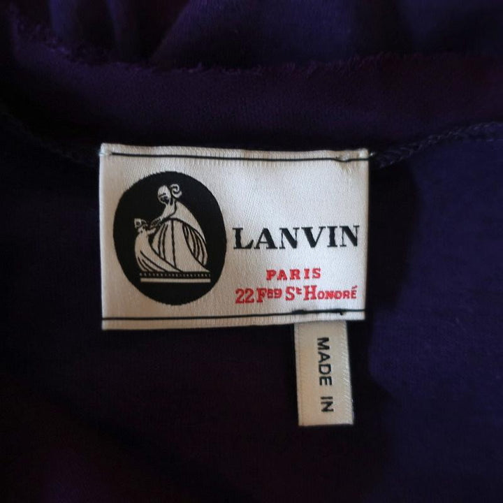 Lanvin Dress Purple Chiffon &amp; Jersey Size Extra Small Short Sleeve Shift available at CelebrityOwned.com img_6