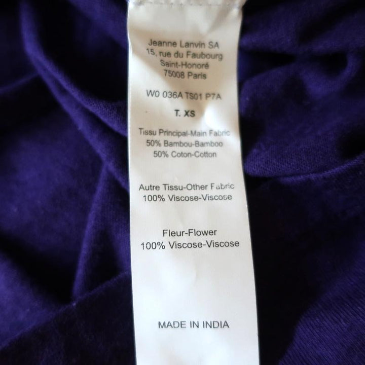Lanvin Dress Purple Chiffon &amp; Jersey Size Extra Small Short Sleeve Shift available at CelebrityOwned.com img_7