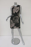 Lanvin Floral Jacquard Sheath Dress Black/Taupe Size 38 Sleeveless Mini available at CelebrityOwned.com img_1
