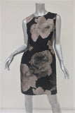Lanvin Floral Jacquard Sheath Dress Black/Taupe Size 38 Sleeveless Mini available at CelebrityOwned.com img_2