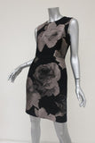 Lanvin Floral Jacquard Sheath Dress Black/Taupe Size 38 Sleeveless Mini available at CelebrityOwned.com img_4