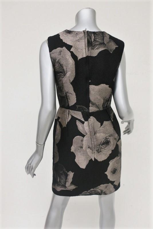 Lanvin Floral Jacquard Sheath Dress Black/Taupe Size 38 Sleeveless Mini available at CelebrityOwned.com img_5